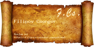 Filipov Csongor névjegykártya